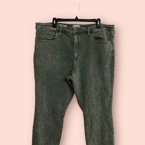 Universal Thread Womens High Rise Skinny Slim Jeans Green Stretch Acid Wash 18